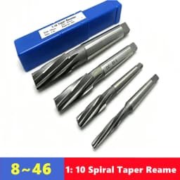 HSS 1:10 Spiral Taper Reamer 8-46, Mohs Taper Shank Reamer, Used for Deburring Steel, Copper, Aluminum Metal Cutting Reamer