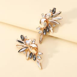 Vintage Sparkly Crystal Big Stud Earrings For Women 2023 Trendy Luxury Design Charm Piercing Wedding Party Statement Jewelry