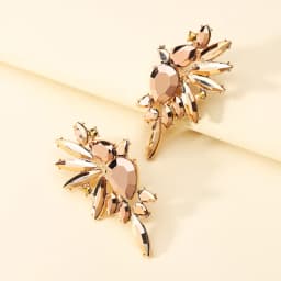 Vintage Sparkly Crystal Big Stud Earrings For Women 2023 Trendy Luxury Design Charm Piercing Wedding Party Statement Jewelry