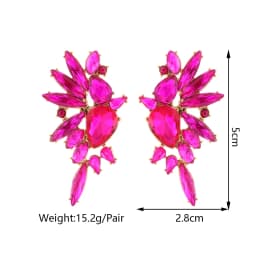 Vintage Sparkly Crystal Big Stud Earrings For Women 2023 Trendy Luxury Design Charm Piercing Wedding Party Statement Jewelry