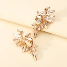 Vintage Sparkly Crystal Big Stud Earrings For Women 2023 Trendy Luxury Design Charm Piercing Wedding Party Statement Jewelry