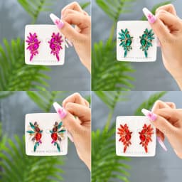 Vintage Sparkly Crystal Big Stud Earrings For Women 2023 Trendy Luxury Design Charm Piercing Wedding Party Statement Jewelry
