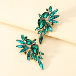 Vintage Sparkly Crystal Big Stud Earrings For Women 2023 Trendy Luxury Design Charm Piercing Wedding Party Statement Jewelry