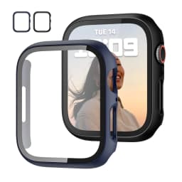 Tempered glass+Case for Apple watch Accessories 44mm 45mm 41mm 40mm iwatch Screen Protector Apple Watch Series 9 8 7 6 5 4 SE 3