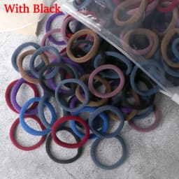 100/200PCS Elastic Women Hair Bands Ties 4cm Dark Colors Headband Hair Accessories for Girls Headwear Don't Hurt Hair Wholesale