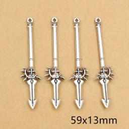 10pcs/lot Antique Silver Plated Sword Blade Charms Pedants DIY Jewelry Making Accessories for Necklace Craft Findings