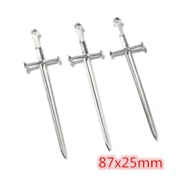 10pcs/lot Antique Silver Plated Sword Blade Charms Pedants DIY Jewelry Making Accessories for Necklace Craft Findings