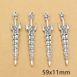 10pcs/lot Antique Silver Plated Sword Blade Charms Pedants DIY Jewelry Making Accessories for Necklace Craft Findings
