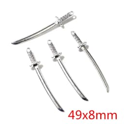 10pcs/lot Antique Silver Plated Sword Blade Charms Pedants DIY Jewelry Making Accessories for Necklace Craft Findings