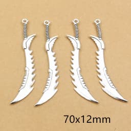 10pcs/lot Antique Silver Plated Sword Blade Charms Pedants DIY Jewelry Making Accessories for Necklace Craft Findings