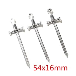 10pcs/lot Antique Silver Plated Sword Blade Charms Pedants DIY Jewelry Making Accessories for Necklace Craft Findings