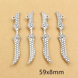 10pcs/lot Antique Silver Plated Sword Blade Charms Pedants DIY Jewelry Making Accessories for Necklace Craft Findings