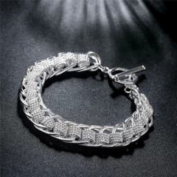 925 Silver gold exquisite 10mm chain men women Chain noble wedding bracelet fashion charm wedding birthday gift some style
