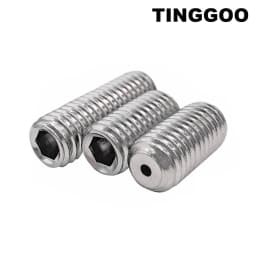 M3 M4 M5 M6 M8 to M16 304 Stainless Steel Hollow Hole Through Air Out Allen Hex Hexagon Socket Flat Grub Headless Bolt Set Screw