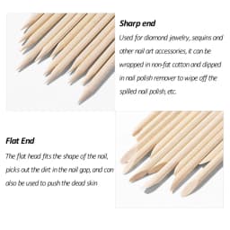 500/200/100 Wood Cuticle Pusher Sticks 63/75/95/105/127/150/178MM For Gel Polish Remove Clean Pedicure DIY Design Dotting Tool