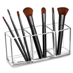 Clear Acrylic 3 Grid Makeup Box Organizer Storage Lipstick Nail Polish Display Stand Holder Cosmetic Jewelry Case Tools Box