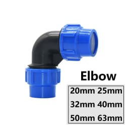 20/25/32/40/50/63mm Plastic PE Tube Tap Connector Tee Water Splitter Quick Valve Irrigation Coupler Straight Elbow Plug Fitting