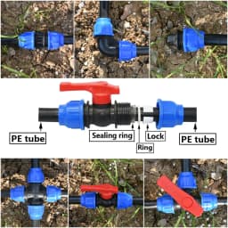 20/25/32/40/50/63mm Plastic PE Tube Tap Connector Tee Water Splitter Quick Valve Irrigation Coupler Straight Elbow Plug Fitting