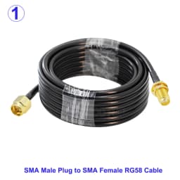 RG58 Cable SMA Male to SMA Female Bulkhead WiFi Antenna Extension Cord RG-58 50 Ohm RF Coaxial Pigtail Jumper Cable 15CM-30M