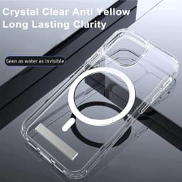 Magnetic Clear Phone Case for Magnet with Kickstand for iPhone 18 17 16 15 14 Pro Max 13 12 11 Plus Mini Shockproof Mobile Cover
