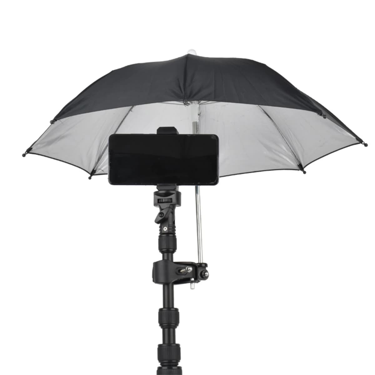 Adjustable Camera Umbrella with Clip Supply Stand Durable Portable Sunshade for Video Smartphone Camping Photography Traveling
