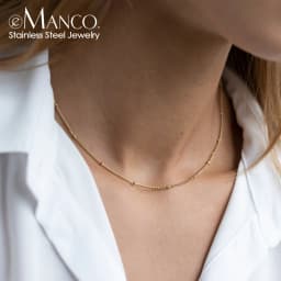 EMANCO Gold Color Stainless Steel Chain Choker Necklace Women Chain Necklace Sets for Women Gift