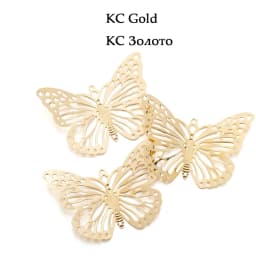 20/30Pcs/Pack Copper Butterfly Filigree Wraps Gold Pendant Etched Embellishments Charms For DIY Bracelet Necklace Jewelry Making