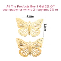20/30Pcs/Pack Copper Butterfly Filigree Wraps Gold Pendant Etched Embellishments Charms For DIY Bracelet Necklace Jewelry Making