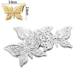 20/30Pcs/Pack Copper Butterfly Filigree Wraps Gold Pendant Etched Embellishments Charms For DIY Bracelet Necklace Jewelry Making
