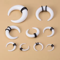 2pcs Big Size Buffalo Horn Nose Piercing Acrylic Septum Ring Ear Taper Gauge Stretcher Expander Tunnel Punk Body Jewelry 14G-00G