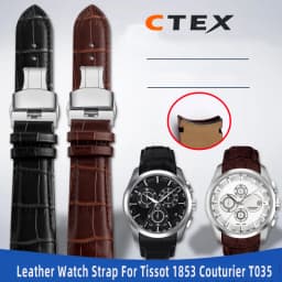 Genuine Leather Curved End Watchband For Tissot Watch Belt 1853 COUTURIER T035627A T035407A T035439 Men's Strap 22mm 23mm 24mm