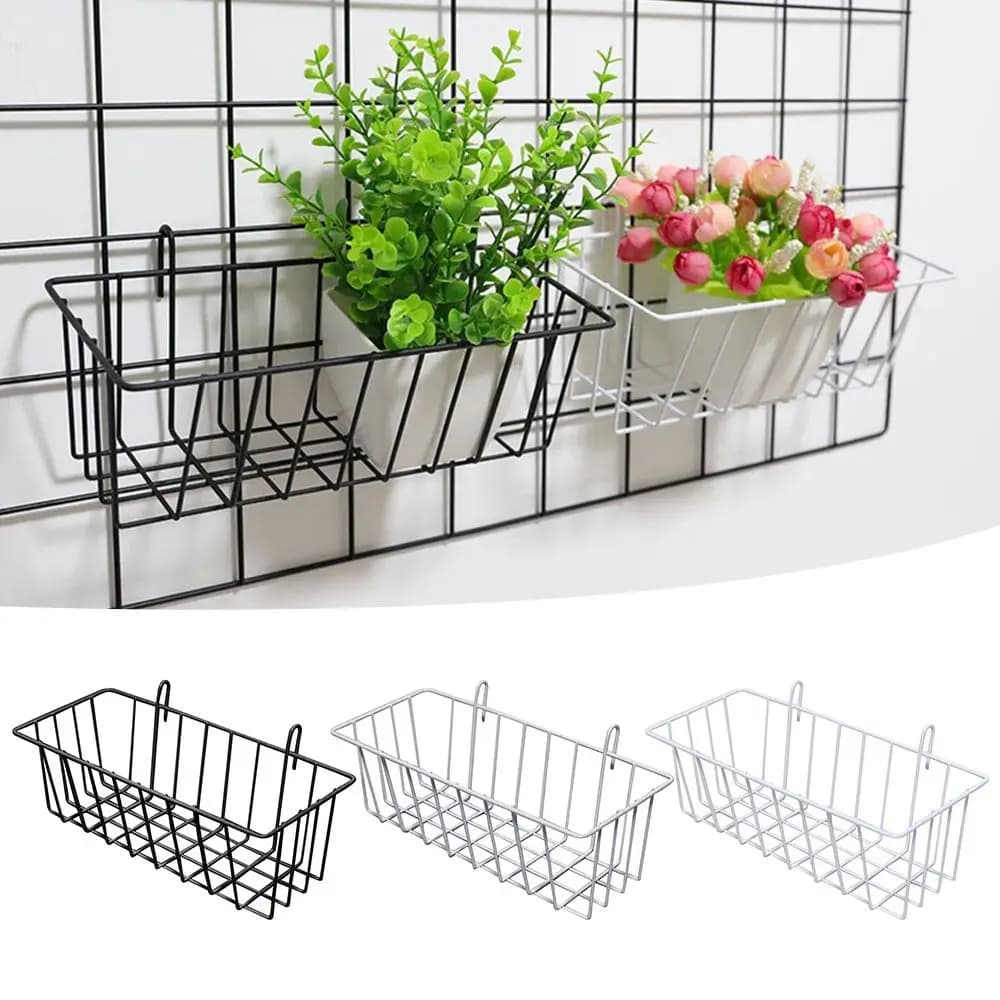 Multifunctional Kitchen Bathroom Panel Basket DIY Hanging Grid Rack Art Storage Baskets Display Racks Home Wall Decoration