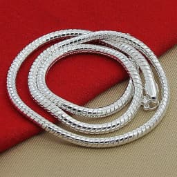 DOTEFFIL Silver Color 16/18/20/22/24/26/30 Inch Snake Chain Bracelet Necklace Sets For Women Man Fashion Charm Jewelry
