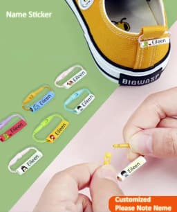 Customized Name Ring Pendant For Kids Baby Shoes Schoolbag Cup Clothes Name Stickers Waterproof Hang Tag Rope Name Circle Label