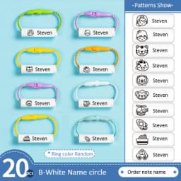 Customized Name Ring Pendant For Kids Baby Shoes Schoolbag Cup Clothes Name Stickers Waterproof Hang Tag Rope Name Circle Label