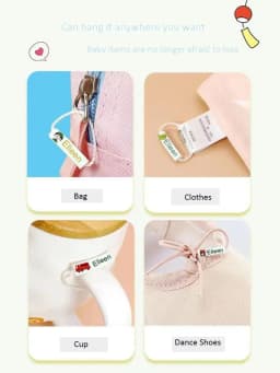 Customized Name Ring Pendant For Kids Baby Shoes Schoolbag Cup Clothes Name Stickers Waterproof Hang Tag Rope Name Circle Label
