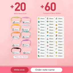 Customized Name Ring Pendant For Kids Baby Shoes Schoolbag Cup Clothes Name Stickers Waterproof Hang Tag Rope Name Circle Label