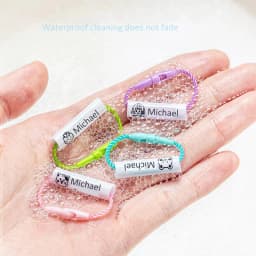 Customized Name Ring Pendant For Kids Baby Shoes Schoolbag Cup Clothes Name Stickers Waterproof Hang Tag Rope Name Circle Label