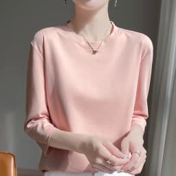 Mercerized Cotton Cropped Sleeve Female Spring And Summer 2023 New Round Neck Loose 100% Cotton Short Sleeve Bottoming T-Shirt