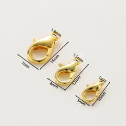 10Pcs 10/12/14mm 14K/18K Gold Color Plated Metal Alloy Lobster Clasps for DIY Bracelets Necklace Jewelry Making Supplies
