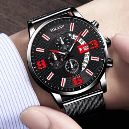 2023 Watches Mens Fashion Calendar Watch Men Business Stainless Steel Mesh Belt Quartz Wrist Watch Male Clock relogio masculino