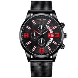 2023 Watches Mens Fashion Calendar Watch Men Business Stainless Steel Mesh Belt Quartz Wrist Watch Male Clock relogio masculino