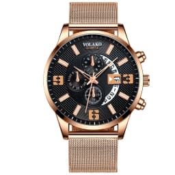 2023 Watches Mens Fashion Calendar Watch Men Business Stainless Steel Mesh Belt Quartz Wrist Watch Male Clock relogio masculino