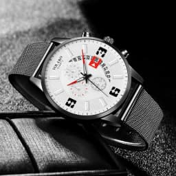 2023 Watches Mens Fashion Calendar Watch Men Business Stainless Steel Mesh Belt Quartz Wrist Watch Male Clock relogio masculino