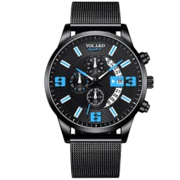 2023 Watches Mens Fashion Calendar Watch Men Business Stainless Steel Mesh Belt Quartz Wrist Watch Male Clock relogio masculino