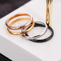 2MM Thin Rose Gold Anti-Allergy Smooth Simple Stainless Steel Wedding Rings for Women Charm Jewelry Valentine's Day Present