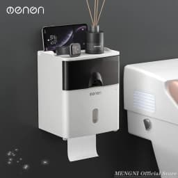 MENGNI High Quality Toilet Paper Holder Waterproof Tissue Storage Box Wall Mount Toilet Roll Organizer Bathroom Accessories Sets