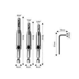 3pcs Self Centering Hinge Drill Bits Door Window Cabinet Cupboard Hinge Drilling Holes Cutter Woodworking Center Drill Bits