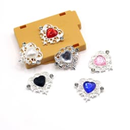 10Pcs 21 * 25mm Peach Heart Rhinestone Alloy Flower Plate Ornaments Diy Wedding Dress Gift Box Hair Decoration Accessories