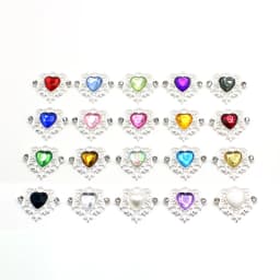 10Pcs 21 * 25mm Peach Heart Rhinestone Alloy Flower Plate Ornaments Diy Wedding Dress Gift Box Hair Decoration Accessories